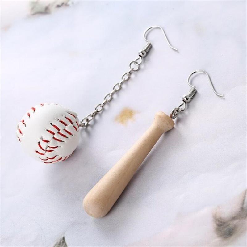 1 pár legračních sportovních střapců náušnice Baseballové náušnice dlouhé visací náušnice pro ženy dívka