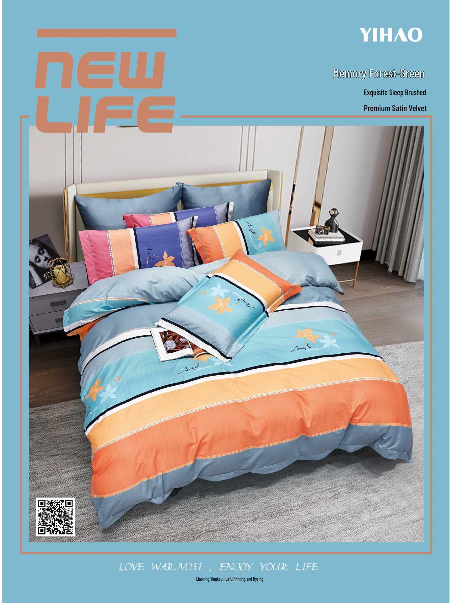 

Комплект постільної білизни з чистої бавовни з начісуванням з принтом - Чотири предмети Full Process Thickened Brushed Cotton