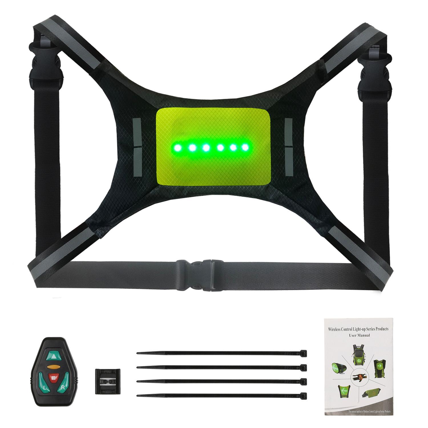 

Светодиодный светоотражающий жилет с пультом дистанционного управления и USB-перезаряжаемым указателем поворота, велосипедный предупреждающий жилет для езды на велосипеде, бега, ходьбы жёлтый