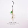 Mobile Phone Lanyard Cute Peach Fruit Phone Charm Couple Keychain Bell Orchids Flower Keyring for Keys Hangings Charm