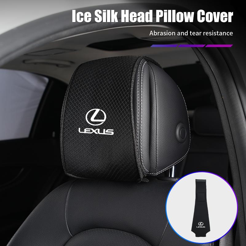 Car Seat Headrest Cover Ice Silk Neck Pillow Storage Protector For Lexus CT200h ES250 ES300h IS250 IS200 GS300 GS460 GX470 LS400 YV6