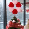 Valentine's Day Tree Topper Decoration 13.4 Inch Romantic Red Heart-shaped Tree Top Decoration Plush Treetop Ornament
