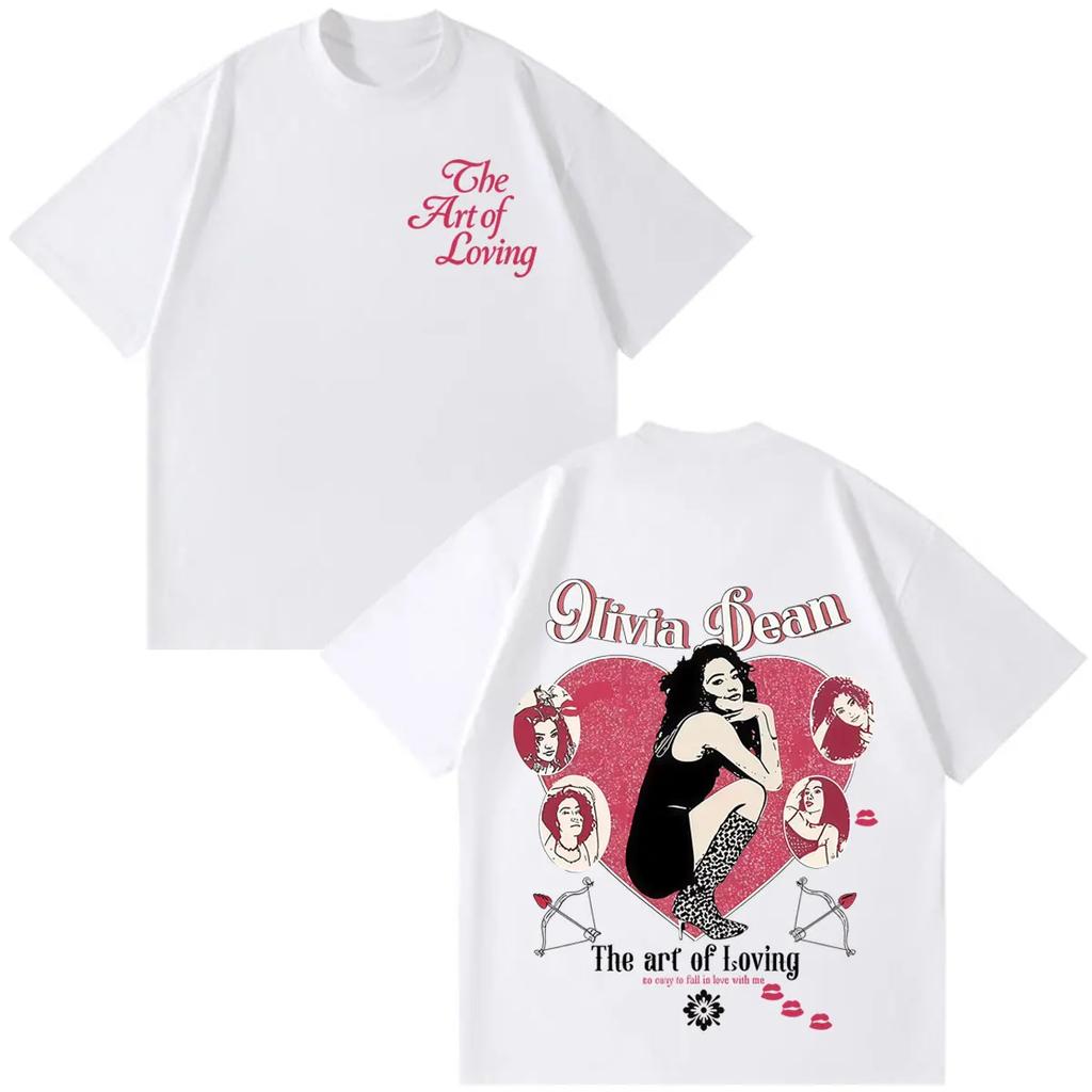 The Art of Loving Tour 2026 Olivia Dean Camiseta Estampada Unisex Ropa de Moda para Mujer Camisetas Camisetas de Algodón Casual de Manga Corta