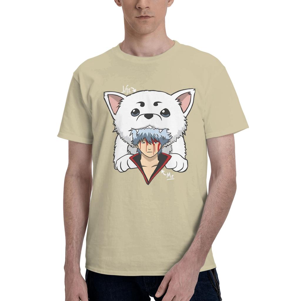 Gintama Gift Men T Shirts Gintama Fashion Tee Shirt Short Sleeve Round Collar Cotton Party Clothes TShirt