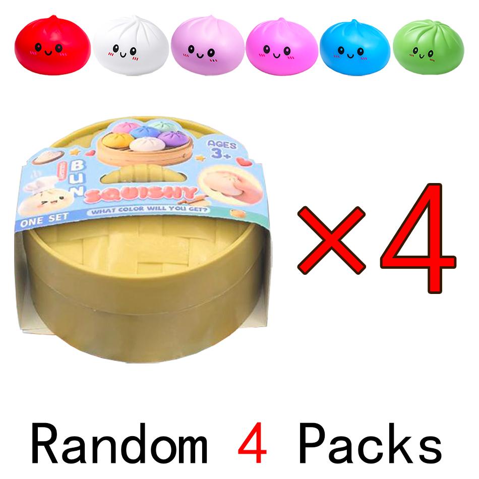 Simulatie Voedsel Dumpling Squishy Knijpbal Kleurrijk Sensorisch Fidget Speelgoed met Stoompan voor Stressverlichting Huis Bureau Decoratie Cadeau