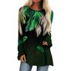 Fashion Womens Casual Loose Round Neck Long-sleeved Print T-shirt Tops