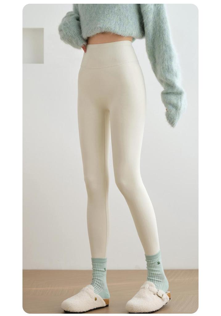 Plus-Size Fleece-Lined Shark Pants: High-Waisted, Thick, and Warm Yoga Leggings for Autumn/Winter 2025