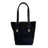 153361 GG Pattern Hand Canvas Tote Bag Black Canvas Used
