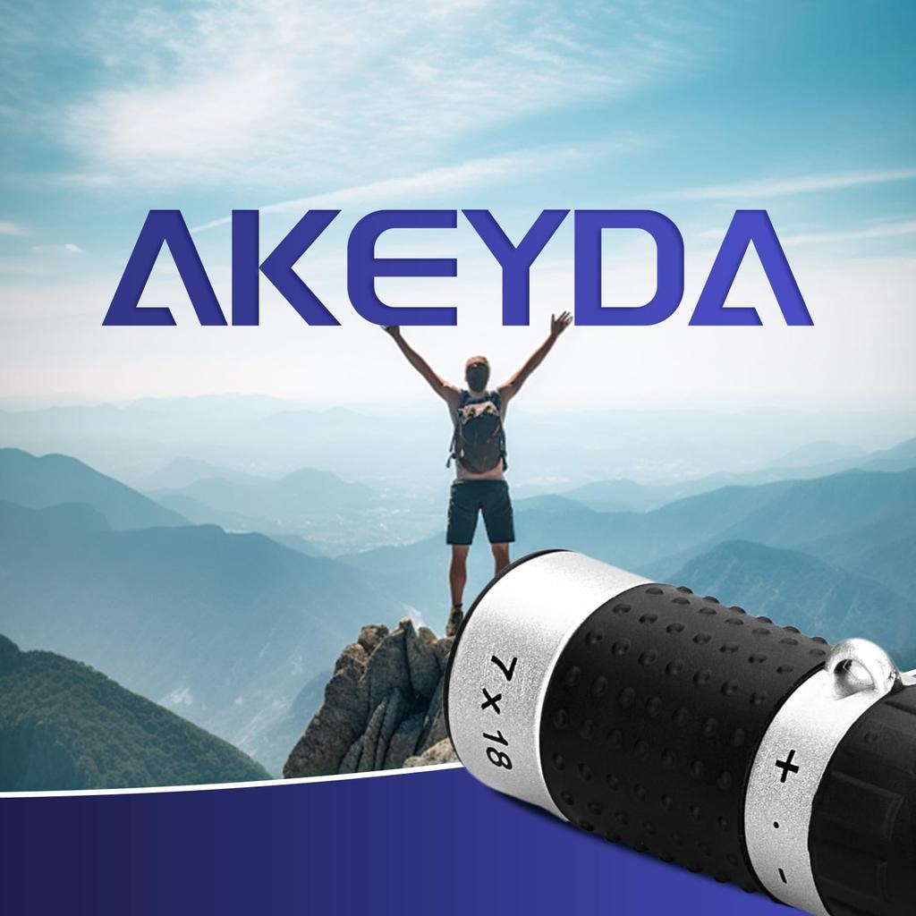 Akeyda 7x18 Monocular Telescope, Compact, Lightweight, Small, Convenient, Lighter Than Binoculars, High Magnification, Checking Signs, Small Print on