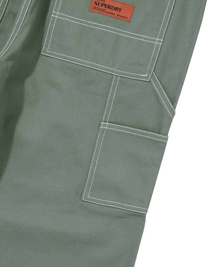 Syupeodeulai Double Knee Cotton Work Pants Khaki