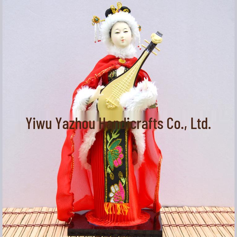 Seidenpuppenpuppe einer Prinzessin der Qing-Dynastie - Haus- & Hoteldekoration, Geschenk, Reiseandenken