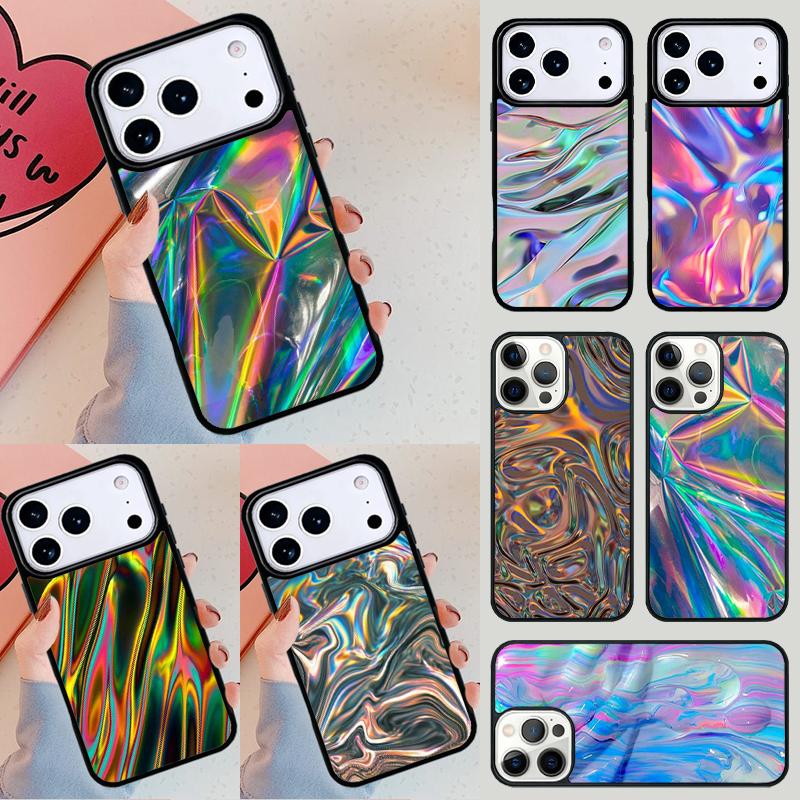 Holographic Dope Trippy Print Phone Case For iPhone 17 Air 14 15 13 12 Max Cover For Apple 14 15 16 16e 11 Pro Max Plus