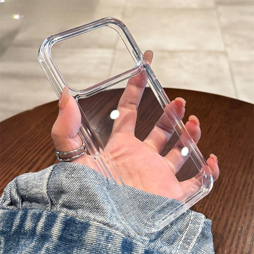 

New Transparent Acrylic Phone Case for iPhone Air 17 Pro Max 16 11 12 13 14 15 Plus Xs X XR Metal Button Clear Cover Fundas iPhone XR чистий