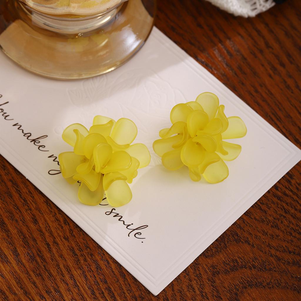 French Sweet Three-Dimensional Flower Ear Clips, Niche Temperament, High-End Earrings, Summer Fairy Small Fresh Earrings