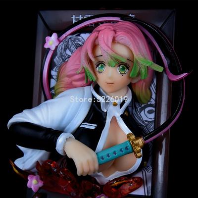 10cm Demon Slayer Anime Figurue Kanroji Mitsuri Action Figure Kimetsu No Yaiba Kanroji Mitsuri Photo Frame Figurine Model Doll