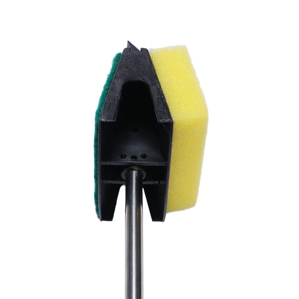 Double-sided Fish Tank Window Long Handle Clean Aquarium Cleaner Sponge Brush Cleaning Tool Kit