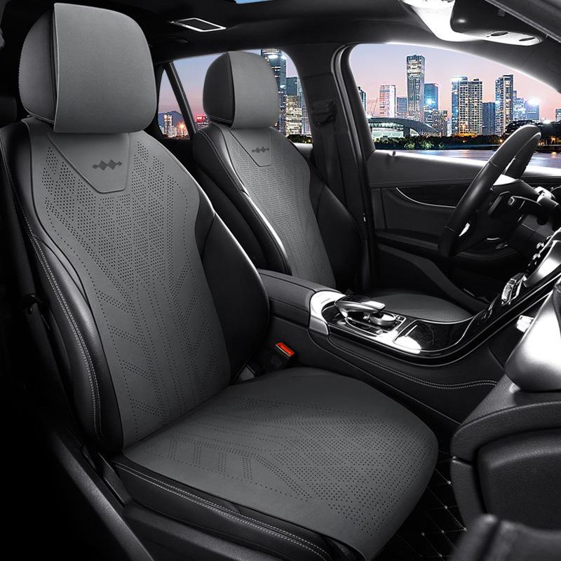 Универсальные дышащие чехлы на сиденья с леопардовым принтом Leopard 8 для 5-местного Fangchengbao 2025 – Всесезонные, Титановые, 3 подушки Titanium 3