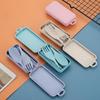 4pcs Wheat Straws Dinnerware Set Portable Tableware Cutter Fork Spoon Chopsticks Set Travel Cutlery Set Kitchen Utensil Box