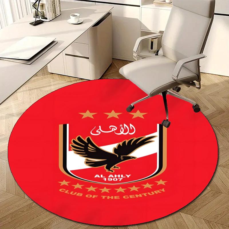 Personalized Al Ahly FC Round Chair Office Rug - Perfect for Mat, Office Chair & More - Ideal Gift for Birthdays and Holidays