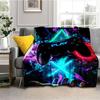 New Full Printed Game Blanket Controller Flannel for Couch Sofa Chair Travel Fashion Office Room Decor Soft Warm Throw