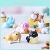 Cute Resin Sleeping Pig Rabbit Cat Dog Miniatures For Diy Fairy Garden And Home Decor