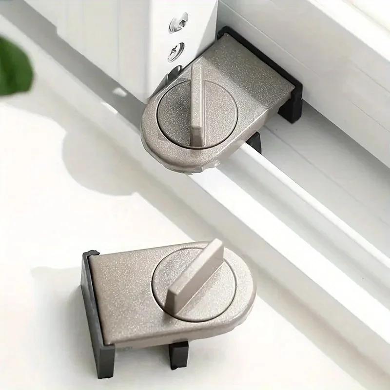 Window Safety Aluminum Alloy Sliding Lock Sliding Door Anti-theft Adjustable Buckle Window Stopper Lock for Home