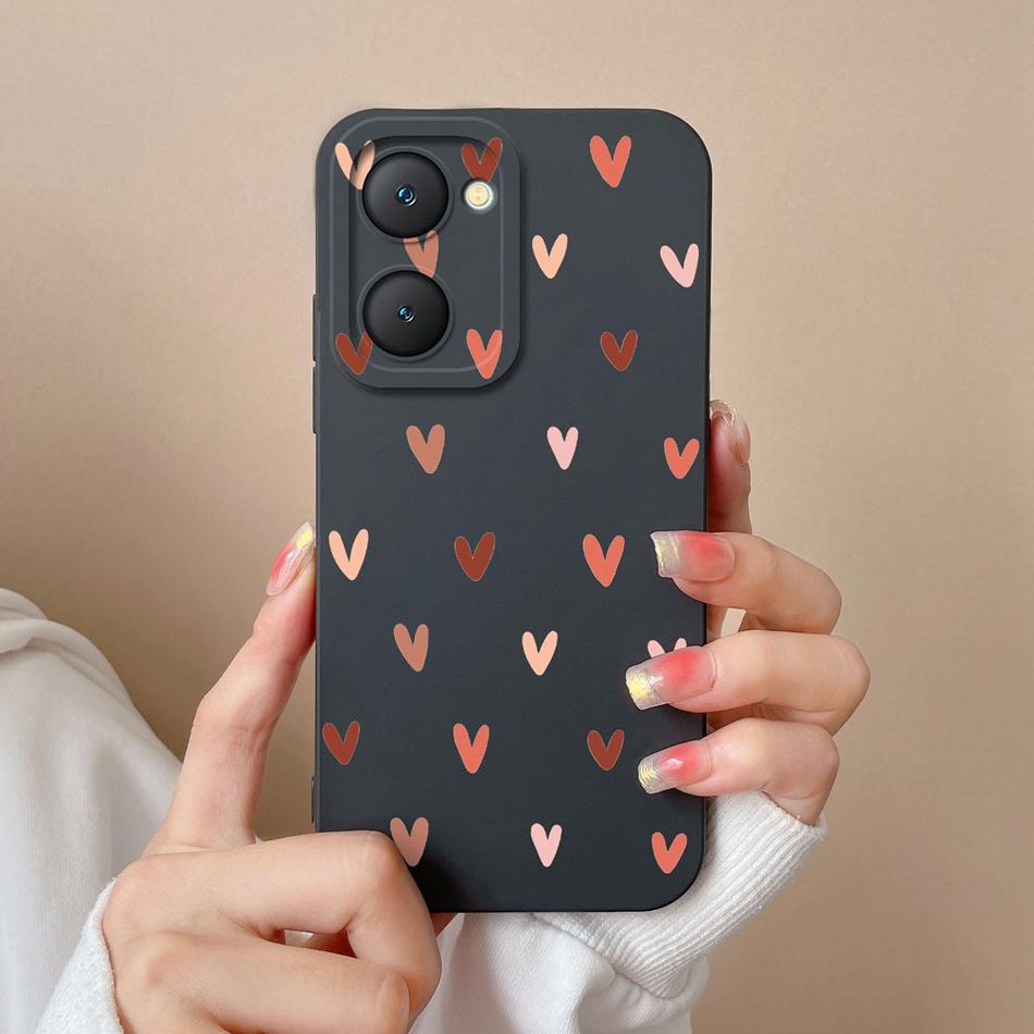 For Vivo Y03 4G Phone Case Butterfly Cute Cat Lightweight Liquid Silicone Camera Protection Back Cover For Vivo Y 03 Funda Shell