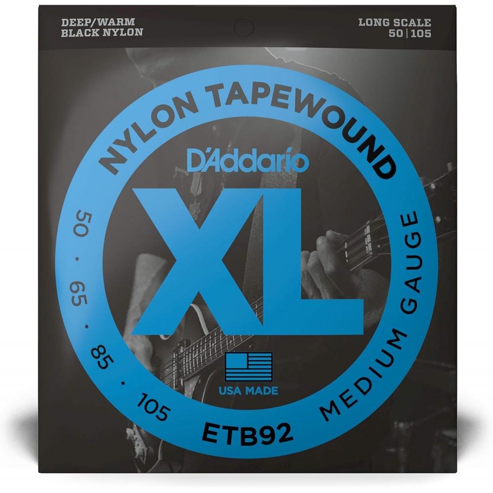 D aDDario Bass Strings Black Nylon wounD Long .050 .105 Etb92