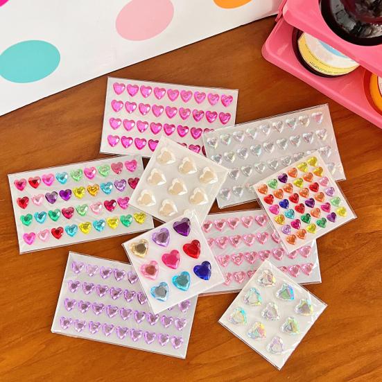 3D Faux Crystal Heart Sticker Self-Adhesive Easy To Apply Perfect for DIY Scrapbooking Journaling Supply