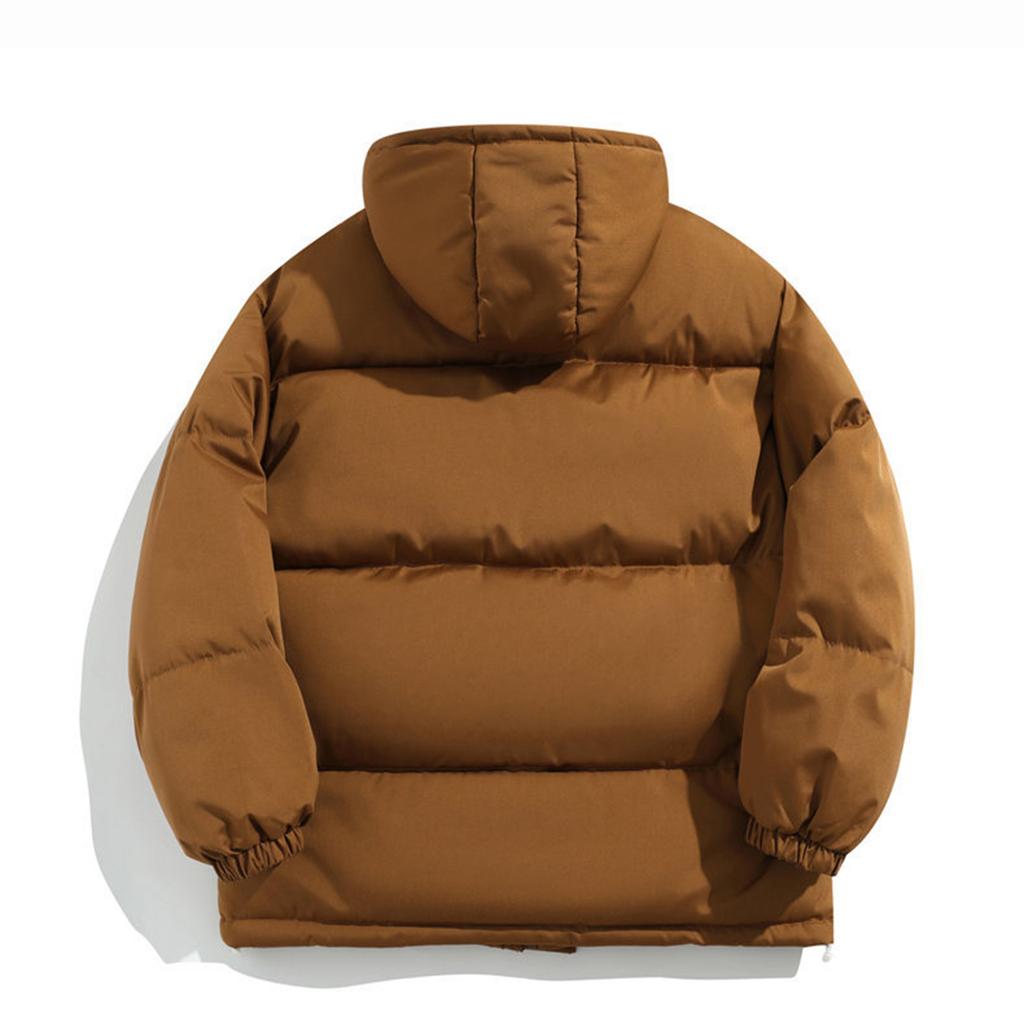 Men's Oversized Casual Down Jacket With Long Sleeves And Hood