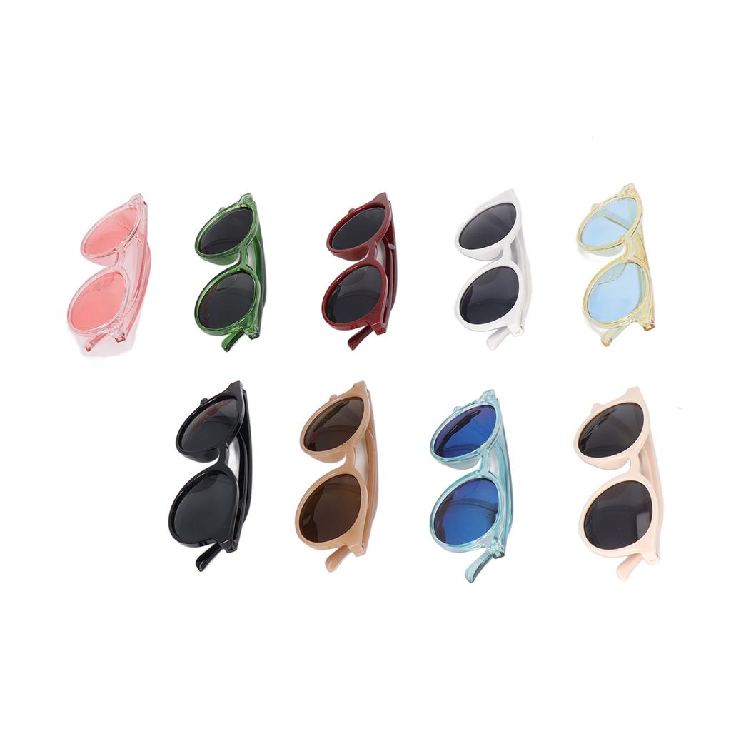 9pcs Oval Kids Sunglasses Reflective UV Protection Multi Colors Toddler Sunglasses Portable