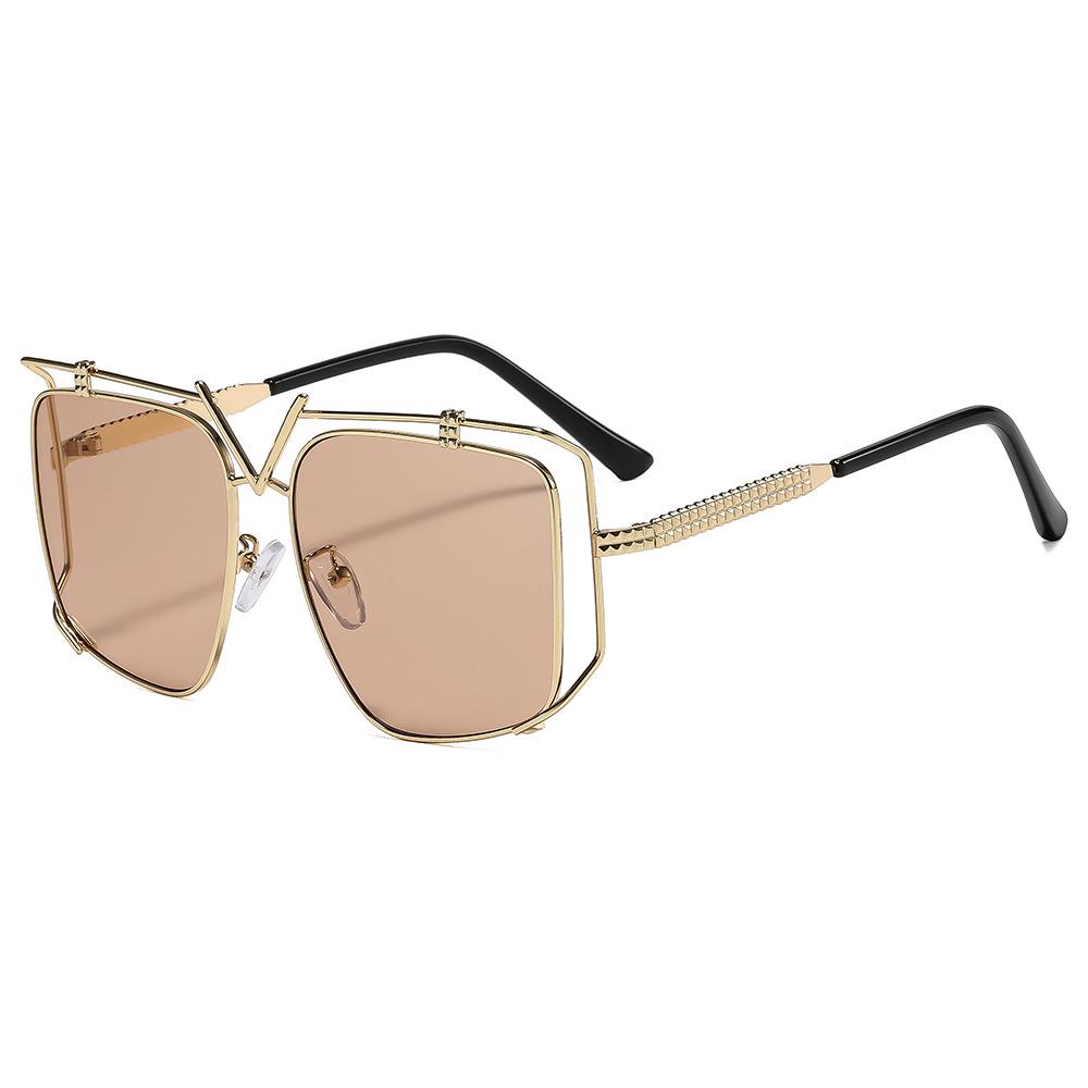 Large Frame Metal Sunglasses Women Pilot Punk Style Glasses Square Oversized Goggles UV400 Outdoor Driving Men s Sunglasses