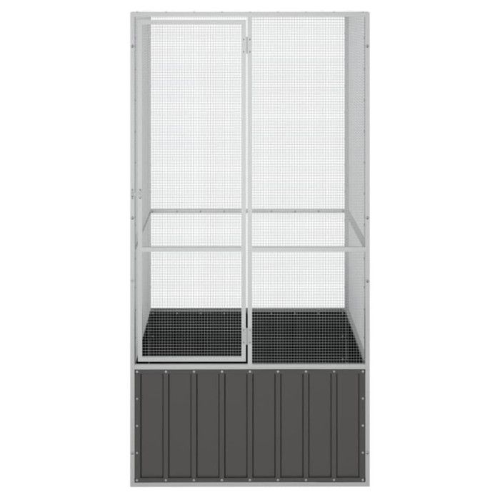Cage à oiseaux - Anthracite - 111x107x211,5 cm - Acier galvanisé - Extérieur - Grande taille