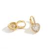 Heart Round Ball Flat Helix Piercing Earring golden Ear Studs Geometric Zircon Exquisite Trinket Studs Aretes