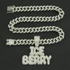 European and American Hiphop Hip-hop Street Dance Splicing Full Diamond Letter Pendant, Wide Cuban Chain Men's Domineering Necklace