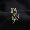 Broche de Aleación para Mujer Forma de Flor de Rosa Hueca Pin de Solapa Trajes Abrigos Bolsos Bufandas Insignia Accesorio Versátil