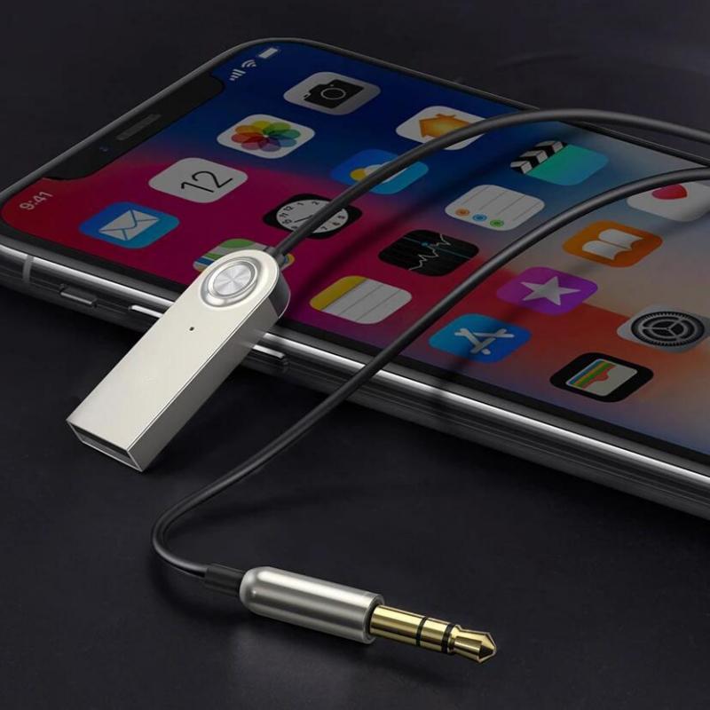 1Pcs Car Aux 3.5Mm Jack Adapter Cable Speaker Transmitter Usb 5V Bluetooth Car Audio Cable Transmitter Wireless Receiver