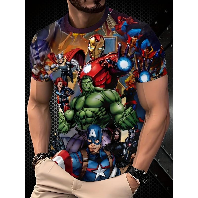 Marvel Iron for Man 3D Print Hulk T-Shirt Marvel Short Sleeve T-Shirt Fashionable Cartoon Superhero Clothing S
