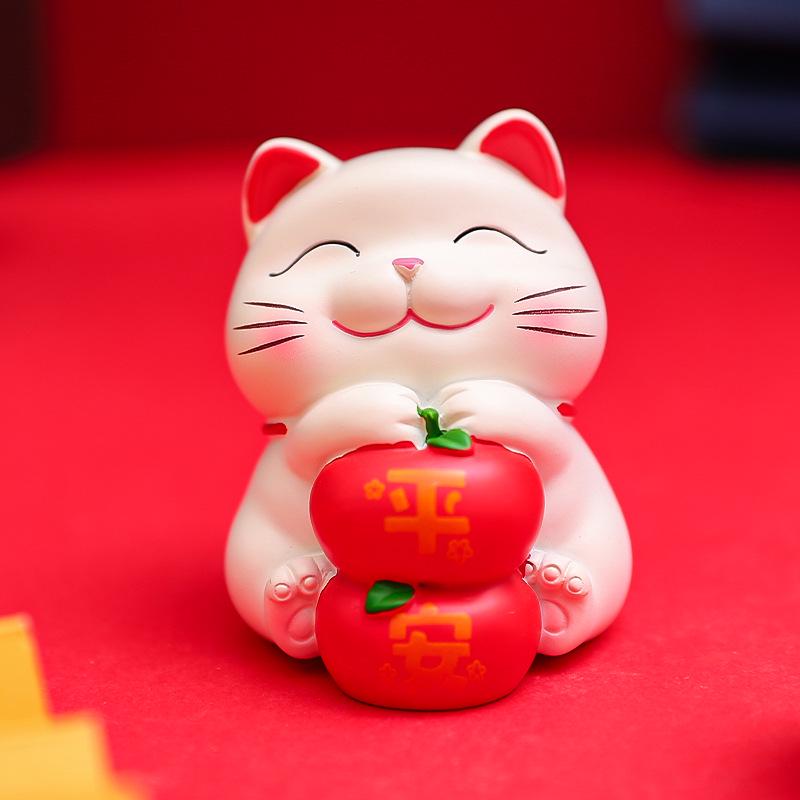 Festive Cat New Year Ornament - Creative Living Room Decoration & Entrance Craft Gift
