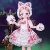 Princess Style 30cm Doll with Clothes Pink Eyed 3D Simulated Hinge Doll 1/6 Bjd Doll  Birthday Gift