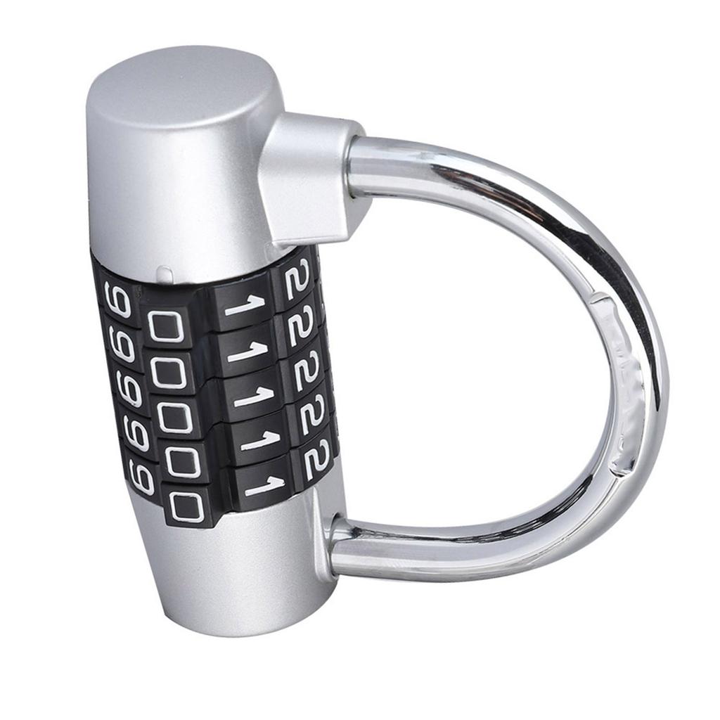 5 Digit   Lock Padlock U shaped Suitcase Door Combination Lock Red