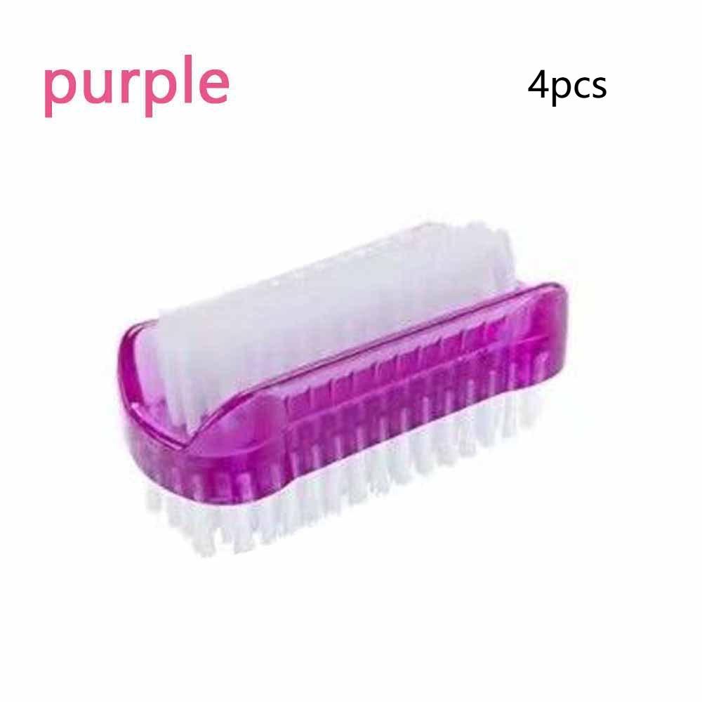 4pcs Multifunctional Nail Art Dust Brush Double-Sided Manicure Tool Cleaning Fingernails