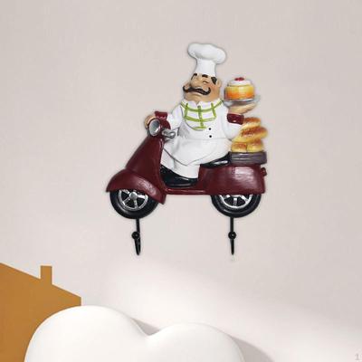 Chef Figure Wandhaken-Montageregal, kreativer niedlicher Utility-Aufhänger für Schürzen, Türen
