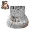 Dogs Car Seat Travel Dog Bed with Safety Straps Plush Fluffy Pet Seat with Non-Slip Backing Detachable Washable Cushion for Small Large Dogs