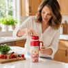 1500ml Large Capacity Fruit Vegetable Blender Rechargeable Smoothie Mixer  Drinking Lid