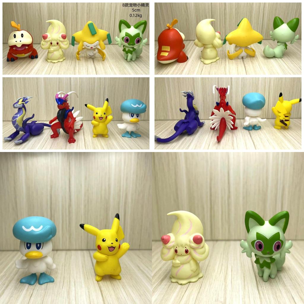 Set Of 8 Cartoon Pokemon Pikachu Mini Figures 5cm Size, Non-electric, Static Display