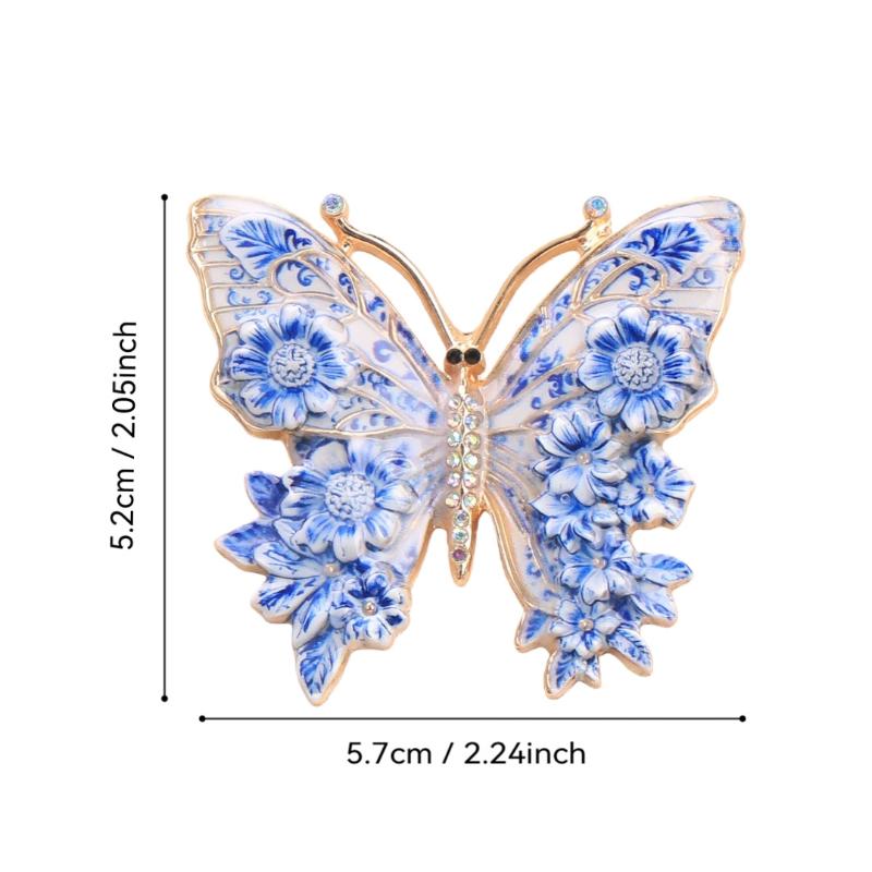 1Pcs Colorful Beautiful Insects Brooch Vintage Big Flower Butterfly Brooches For Women'S Clothes Pins Gifts