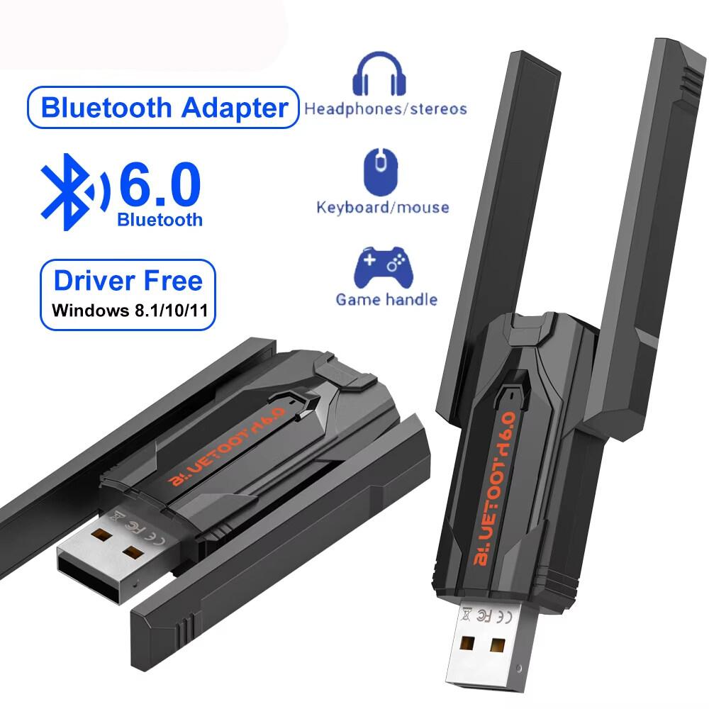 USB Bluetooth 6.0 Adapter Wireless Audio Receiver Transmitter For Speaker Laptop Wireless Mouse Windows 8.1/10/11 Driver Free