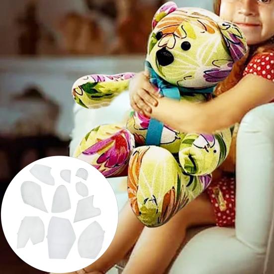 1 sada pravítka šablony Memory Bear s různými tvary Vytvořte trvalé vzpomínky s oblečením zesnulého milovaného člověka Kutilská sada pravítka