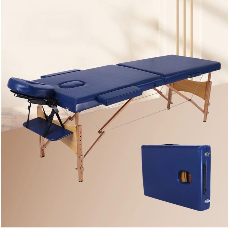 Adjustable Portable Solid Wood Beauty Bed for Massage & Physiotherapy